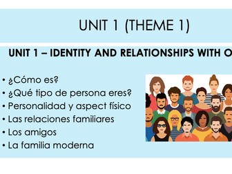 Spanish - Unit 1  Identity and Relationships with Others - New GCSE Spec - AQA