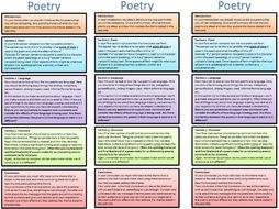 AQA Anthology Poetry - Structure strip for exam response (AQA ...