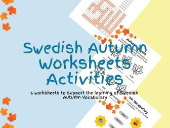 Swedish Autumn Worksheets Activity
