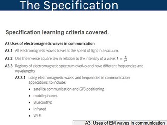 AAQ Applied Science Unit 3 Physics Uses of EM in Communication