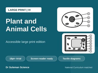 Plant and Animal Cells Large Print VI KS3
