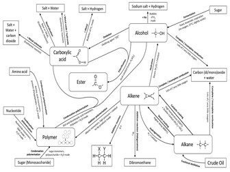 AQA Triple Science - C7 Organic Chemistry  - Organic Reactions Mind Map