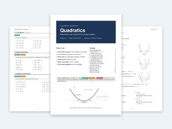 GCSE Maths Higher Quadratics Pack: Worksheets, Mini Mock and Full Worked Solutions (Grades 4-9)