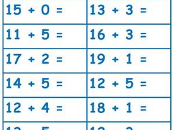 ADDITION SUMS FOR YEAR 1 | Teaching Resources