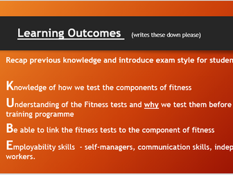 BTEC Sport Unit 1Learning aim C: Investigate fitness testing to determine fitness levels