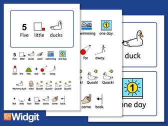 Five Little Ducks - Nursery Rhyme Board with Widgit Symbols