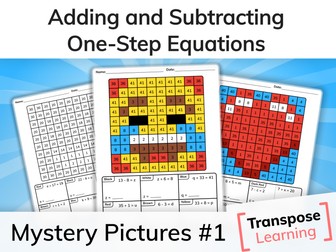 One Step Equations With Addition and Subtraction | Emoji Mystery Pictures (Pt 1)
