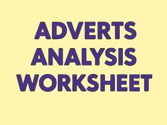 Adverts Analysis Worksheet