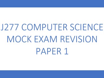 OCR GCSE J277 Computer Science Revision Booklet Paper 1