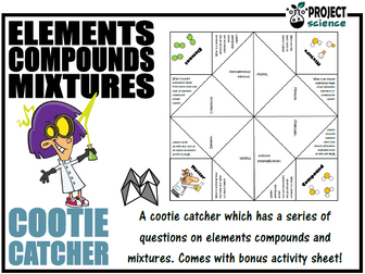 Elements, Compounds and Mixtures Cootie Catcher