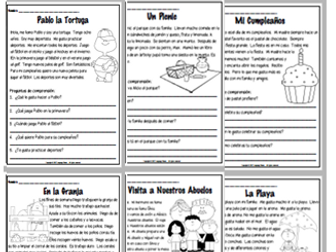 SPANISH - Reading Comprehension Short Stories - Comprensión de Lectura