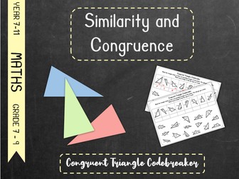 Similarity and Congruence - Congruent Triangle Codebreaker