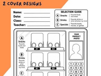 All about me - Vending machine bulletin board design and worksheets