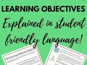CAS (Creativity, Activity, Service) Learning Objectives Explained A3 Poster