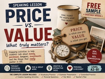 Price vs Value A2–B1 Speaking Lesson | Free Sample