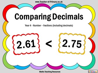 Comparing Decimals - Year 4