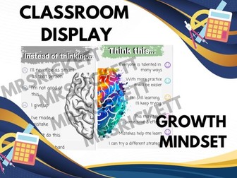 'Growth Mindset'/ 'Positive Thinking' Classroom Display