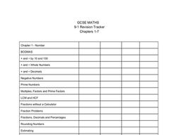 GCSE MATHS FOUNDATION 9-1 Revision Tracker