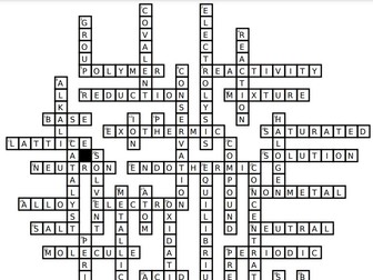 GCSE Chemistry Paper 1 Crossword  Revision Activity (with Answers)