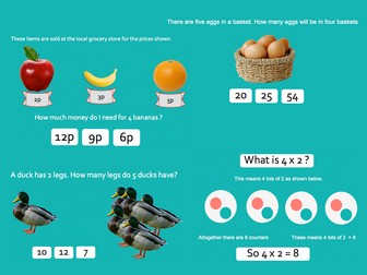 Multiplications - Year 1 Key stage 1 Powerpoint lesson