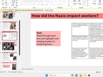 OCR B GCSE History living under Nazi rule  lesson 9 impact on workers and trade unions