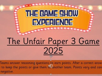 The Unfair Gaps for Paper 3 2025 SATS game