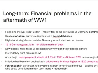 AQA A-Level History - Germany Democracy & Nazism - German Economics 1919-1924 lesson