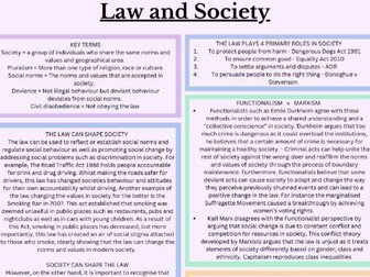 A Level Law - Morality and Law, Society and Law