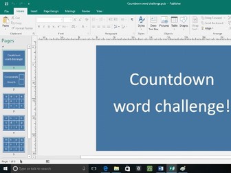 Countdown style word challenge, for spelling or word level starter