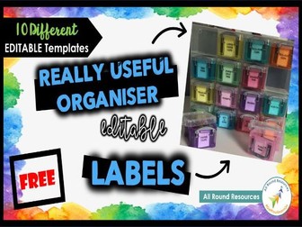 FREE! Really Useful Organiser Labels! |  4.8" X 4" | EDITABLE