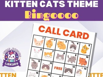 Kitten Cats Printable Bingo Game Cards - Fun and Adorable Activity for Cat Lover