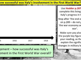 Edexcel A Level History Fascist Italy Lessons 9-12 (Impact of the First World War)