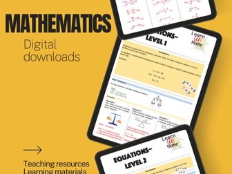 Equations – learn mathematics at home pack