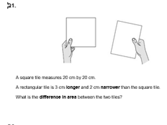 Year 6 SATs questions based on Unit 5 Spring White Rose:Perimeter, Area and Volume