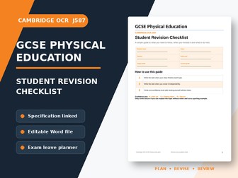 OCR GCSE Physical Education J587 revision checklist
