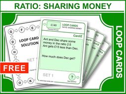 Ratio, Sharing Money (Loop Cards)