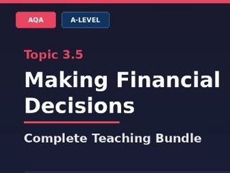 AQA A-Level Business 3.5 Financial Decision Making — Complete Teaching Bundle (7 Resources)