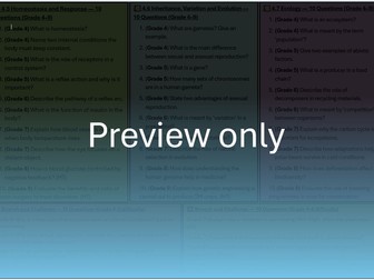 AQA GCSE Biology 4.5, 4.6, 4.7 - Exam-Style Questions mat and Answers