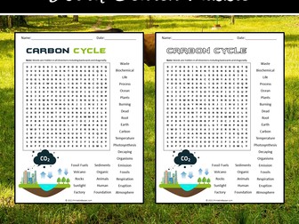 Carbon Cycle Word Search Puzzle