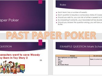 GCSE PE Past Paper Revision Poker Game (OCR)