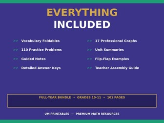 Algebra 2 Interactive Notebook Bundle | Full Year Guided Notes, Foldables & Practice