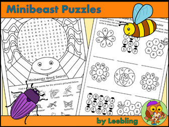 Minibeast puzzles - Insect and bug crossword, word search and more