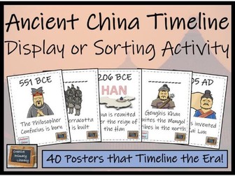 Ancient China Timeline Display Research and Sorting Activity