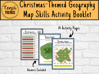 Christmas-Themed Geography Map Skills Activity Booklet