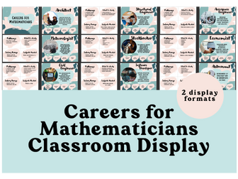 Maths display posters - Careers for Maths students