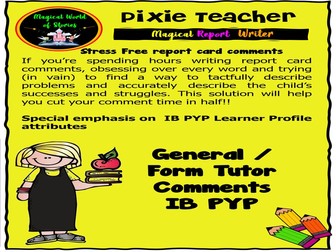 IB PYP Report Card Comments