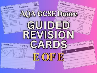 AQA GCSE Dance Revision Cards (Emancipation of Expressionism)