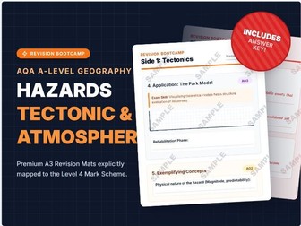 AQA A-Level Hazards exam skills revision mat