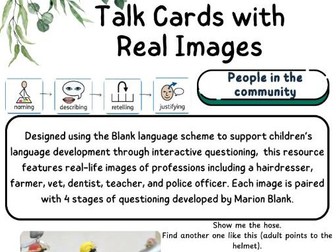 People in the Community Talk Cards with Real Images