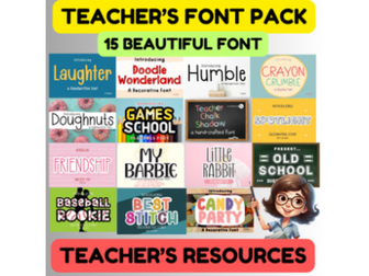 Teacher's Resources: 15 Font Pack